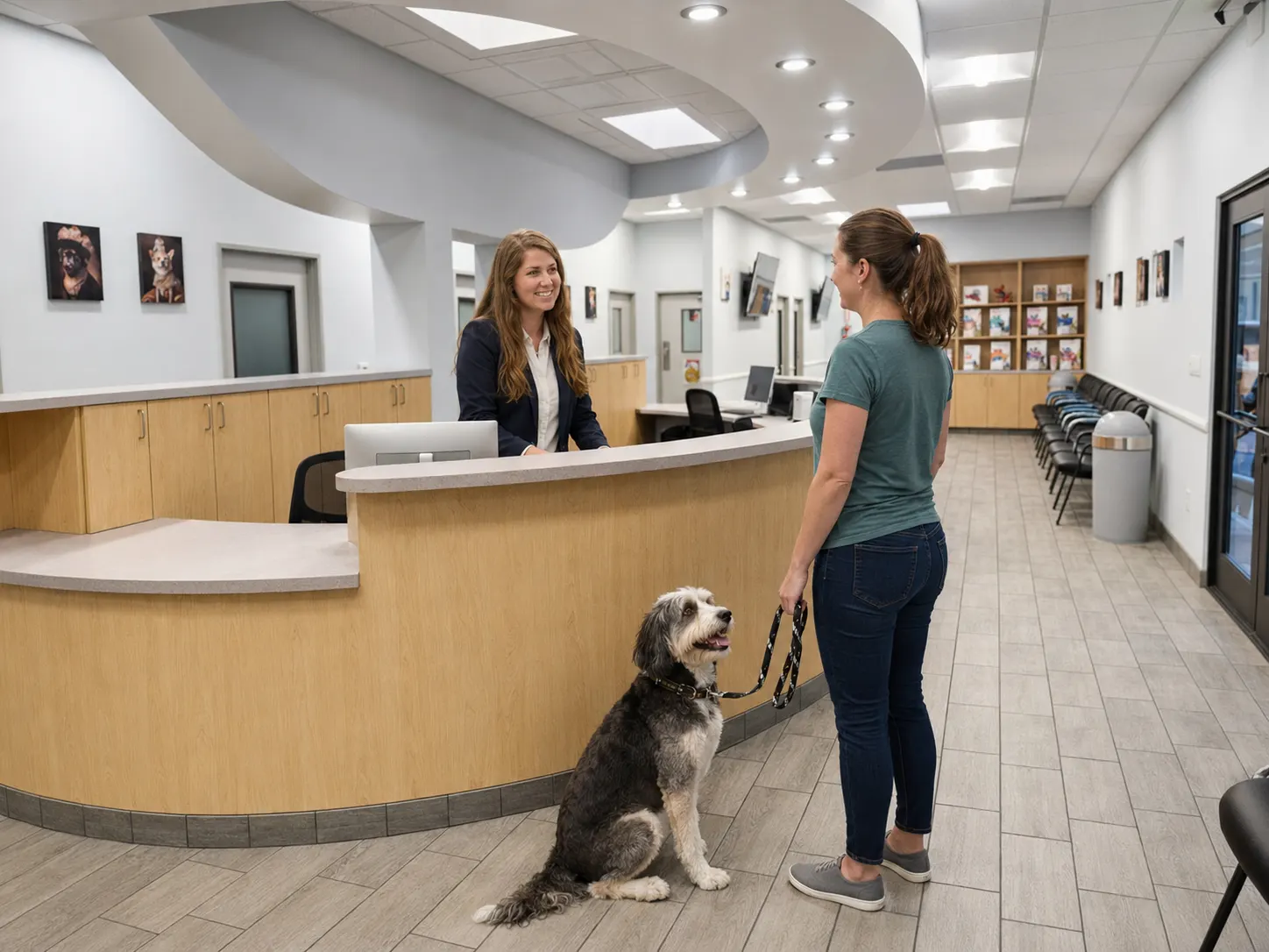Porter Veterinary Center reception and waiting lobby