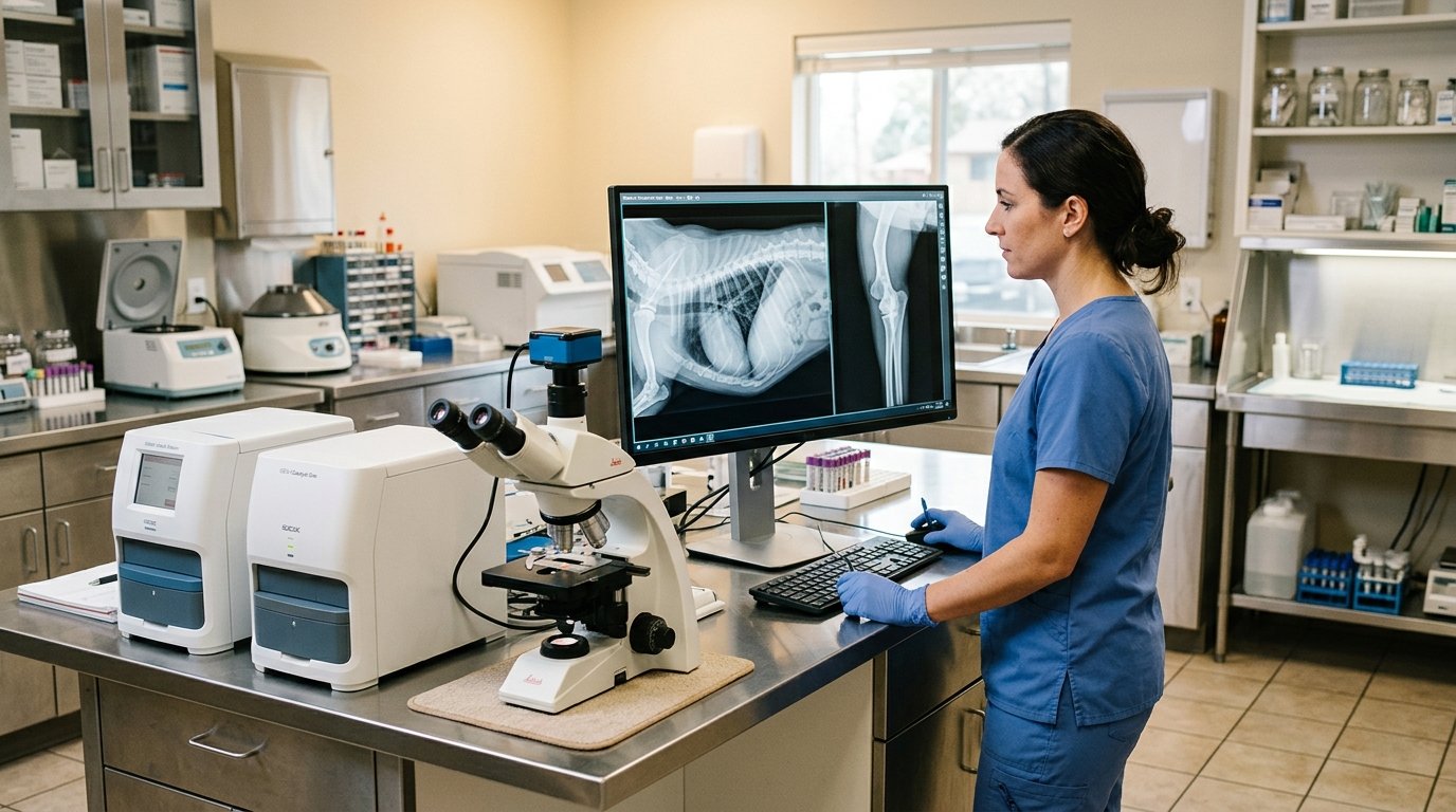 Veterinary digital radiology and lab