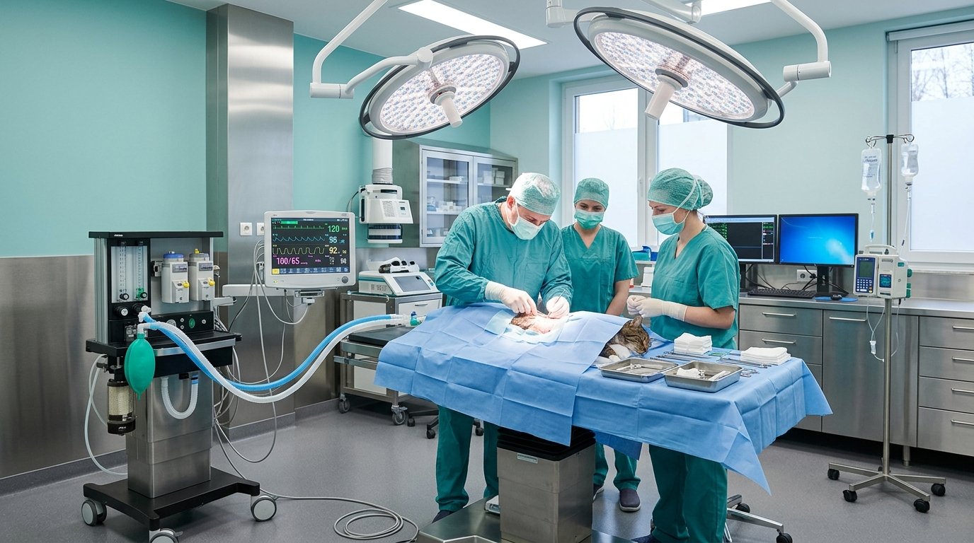 Modern veterinary surgical suite